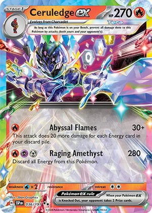 Pokemon TCG - SV08: Surging Sparks - Ceruledge ex - 036/191 - Holofoil