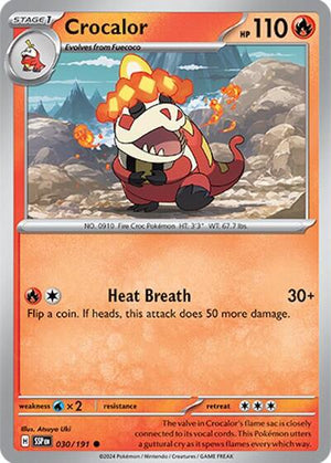 Pokemon TCG - SV08: Surging Sparks - Crocalor - 030/191 - Reverse Holofoil