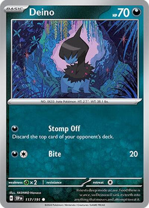 Pokemon TCG - SV08: Surging Sparks - Deino - 117/191 - Reverse Holofoil