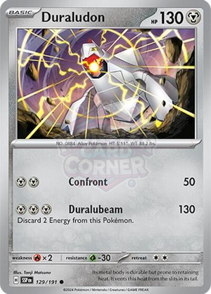 Pokemon TCG - SV08: Surging Sparks - Duraludon - 129/191 - Reverse Holofoil