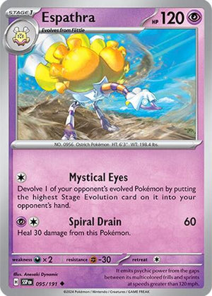 Pokemon TCG - SV08: Surging Sparks - Espathra - 095/191 - Reverse Holofoil
