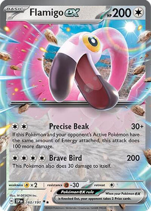 Pokemon TCG - SV08: Surging Sparks - Flamigo ex - 160/191 - Holofoil
