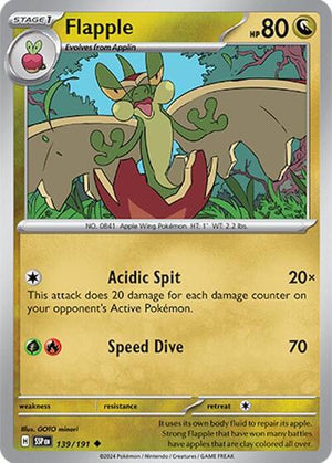 Pokemon TCG - SV08: Surging Sparks - Flapple - 139/191 - Reverse Holofoil