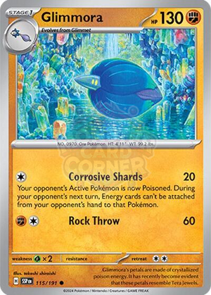Pokemon TCG - SV08: Surging Sparks - Glimmora - 115/191 - Reverse Holofoil