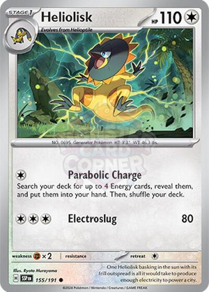 Pokemon TCG - SV08: Surging Sparks - Heliolisk - 155/191 - Reverse Holofoil