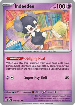 Pokemon TCG - SV08: Surging Sparks - Indeedee - 093/191 - Reverse Holofoil