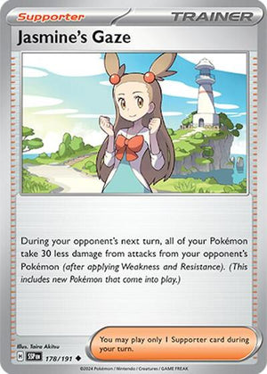 Pokemon TCG - SV08: Surging Sparks - Jasmine's Gaze - 178/191 - Reverse Holofoil