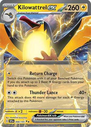 Pokemon TCG - SV08: Surging Sparks - Kilowattrel ex - 068/191 - Holofoil