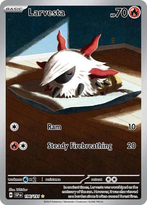 Pokemon TCG - SV08: Surging Sparks - Larvesta - 196/191 - Holofoil