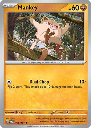 Pokemon TCG - SV08: Surging Sparks - Mankey - 098/191