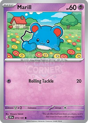 Pokemon TCG - SV08: Surging Sparks - Marill - 073/191 - Reverse Holofoil
