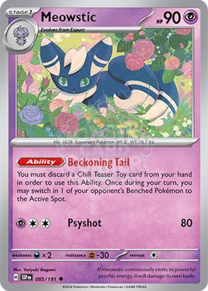 Pokemon TCG - SV08: Surging Sparks - Meowstic - 085/191