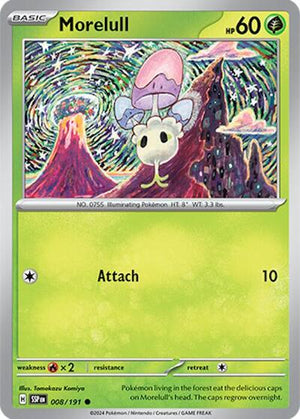 Pokemon TCG - SV08: Surging Sparks - Morelull - 008/191 - Reverse Holofoil