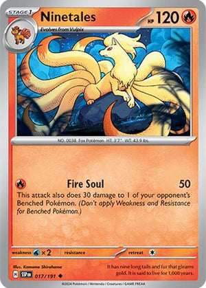 Pokemon TCG - SV08: Surging Sparks - Ninetales - 017/191 - Reverse Holofoil