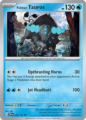 Pokemon TCG - SV08: Surging Sparks - Paldean Tauros - 039/191 - Reverse Holofoil