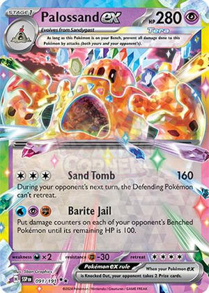 Pokemon TCG - SV08: Surging Sparks - Palossand ex - 091/191 - Holofoil