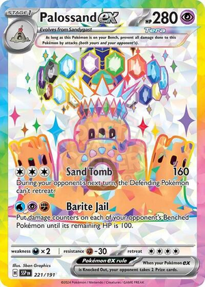 Pokemon TCG - SV08: Surging Sparks - Palossand ex - 221/191 - Holofoil