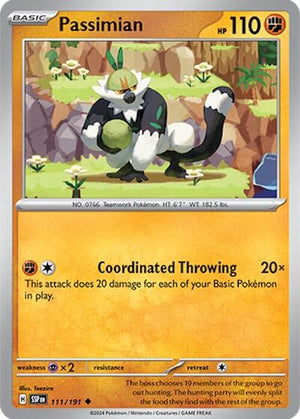 Pokemon TCG - SV08: Surging Sparks - Passimian - 111/191 - Reverse Holofoil