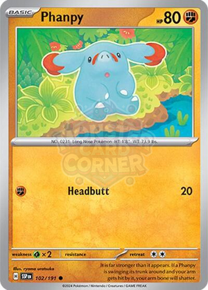 Pokemon TCG - SV08: Surging Sparks - Phanpy - 102/191