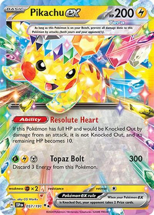 Pokemon TCG - SV08: Surging Sparks - Pikachu ex - 057/191 - Holofoil