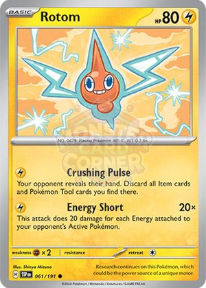 Pokemon TCG - SV08: Surging Sparks - Rotom - 061/191 - Reverse Holofoil