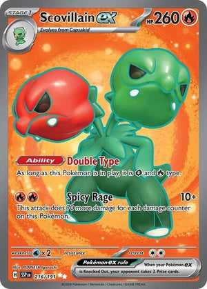 Pokemon TCG - SV08: Surging Sparks - Scovillain ex - 216/191 - Holofoil