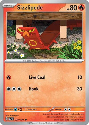 Pokemon TCG - SV08: Surging Sparks - Sizzlipede - 027/191