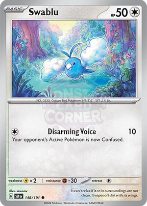 Pokemon TCG - SV08: Surging Sparks - Swablu - 148/191