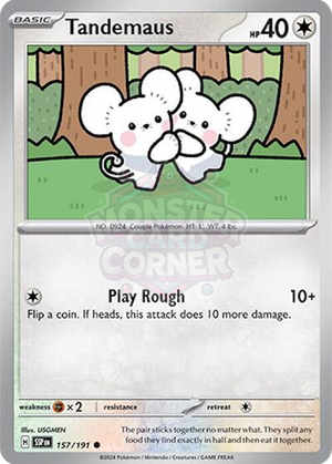 Pokemon TCG - SV08: Surging Sparks - Tandemaus - 157/191 - Reverse Holofoil