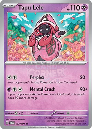 Pokemon TCG - SV08: Surging Sparks - Tapu Lele - 092/191 - Holofoil