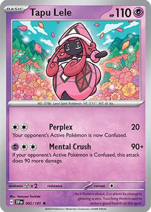Pokemon TCG - SV08: Surging Sparks - Tapu Lele - 092/191 - Reverse Holofoil