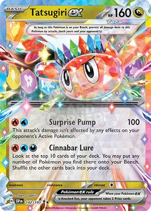 Pokemon TCG - SV08: Surging Sparks - Tatsugiri ex - 142/191 - Holofoil