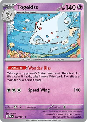 Pokemon TCG - SV08: Surging Sparks - Togekiss - 072/191 - Reverse Holofoil