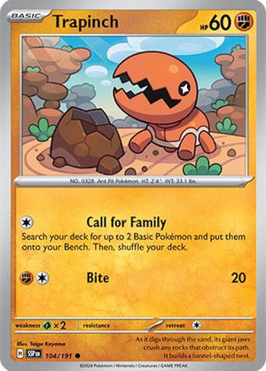 Pokemon TCG - SV08: Surging Sparks - Trapinch - 104/191