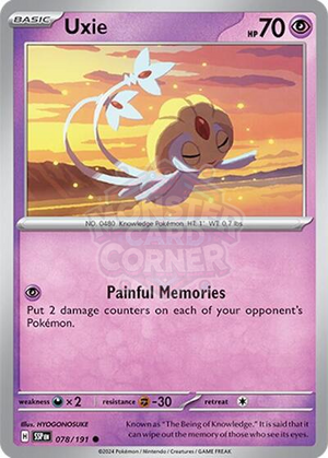 Pokemon TCG - SV08: Surging Sparks - Uxie - 078/191 - Reverse Holofoil