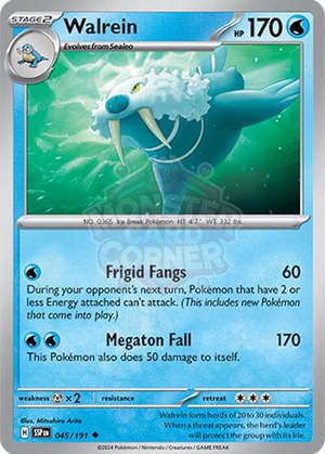 Pokemon TCG - SV08: Surging Sparks - Walrein - 045/191 - Reverse Holofoil