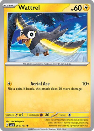 Pokemon TCG - SV08: Surging Sparks - Wattrel - 066/191 - Reverse Holofoil