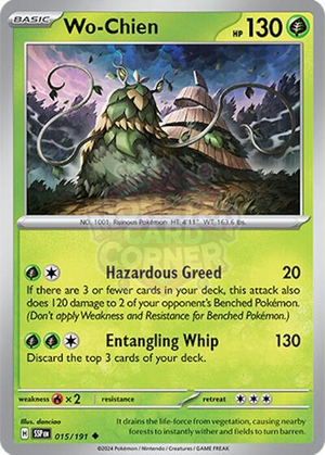 Pokemon TCG - SV08: Surging Sparks - Wo-Chien - 015/191 - Reverse Holofoil