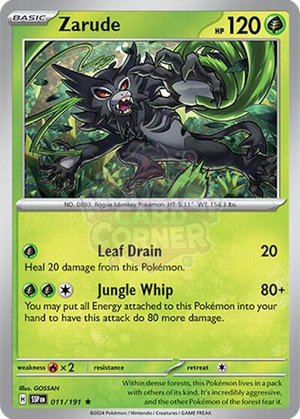 Pokemon TCG - SV08: Surging Sparks - Zarude - 011/191 - Holofoil