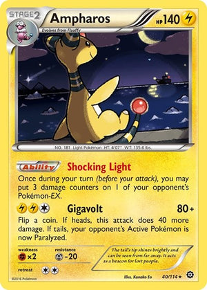 Pokemon TCG - XY - Steam Siege - Ampharos - 40/114 - Reverse Holofoil
