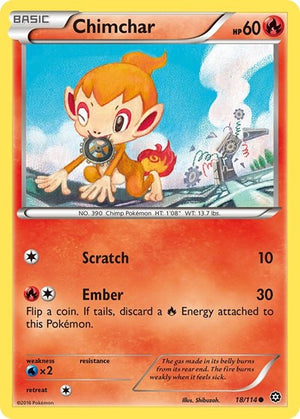Pokemon TCG - XY - Steam Siege - Chimchar - 18/114 - Reverse Holofoil