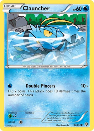 Pokemon TCG - XY - Steam Siege - Clauncher - 33/114