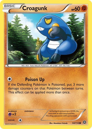 Pokemon TCG - XY - Steam Siege - Croagunk - 58/114