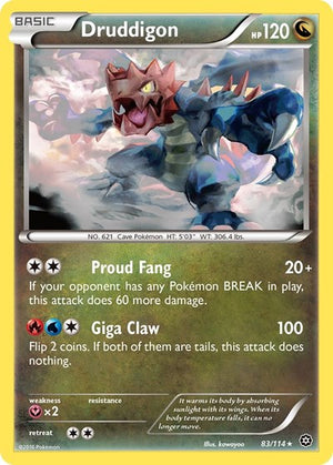 Pokemon TCG - XY - Steam Siege - Druddigon - 83/114 - Reverse Holofoil