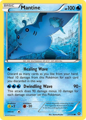 Pokemon TCG - XY - Steam Siege - Mantine - 27/114 - Reverse Holofoil