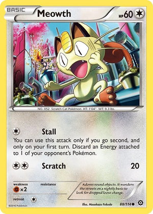 Pokemon TCG - XY - Steam Siege - Meowth - 88/114 - Reverse Holofoil