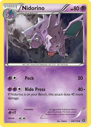 Pokemon TCG - XY - Steam Siege - Nidorino - 44/114