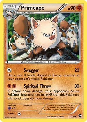 Pokemon TCG - XY - Steam Siege - Primeape - 53/114