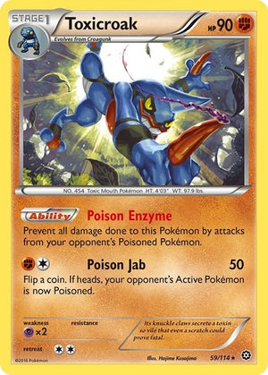 Pokemon TCG - XY - Steam Siege - Toxicroak - 59/114 - Reverse Holofoil