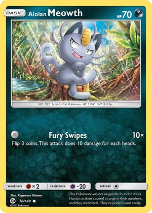 Pokemon TCG - SM Base Set - Alolan Meowth - 78/149